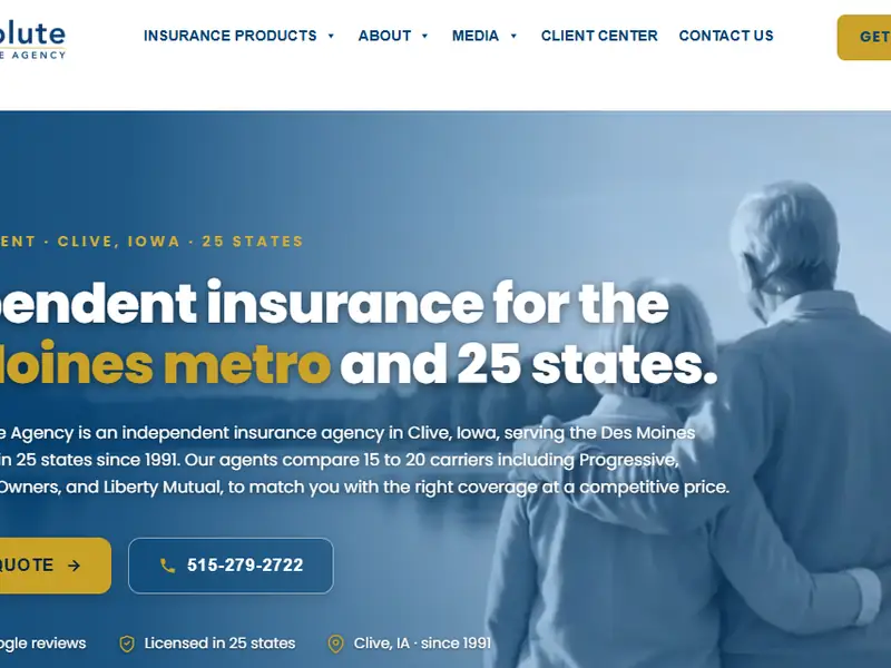 Absolute Insurance Agency website preview