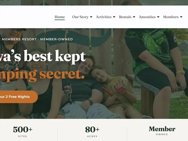 Cutty's Camping Resort website preview