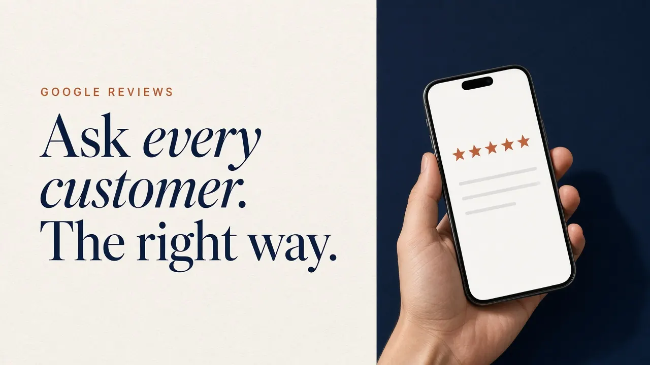 Example text message asking a customer for a Google review with a single link.